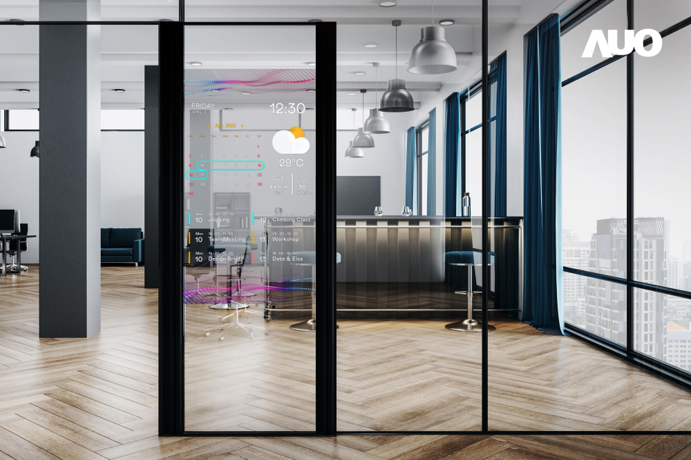 60吋Micro LED透明窗屏显示器，可依需求调整并延伸应用于不同场域，包括汽车侧窗或家庭玄关、智慧橱窗、商业展示等面向，提供丰富的信息娱乐内容